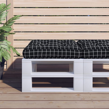 VidaXL Palettenkissen Rautenmuster 50x50x12 cm Stoff schwarz
