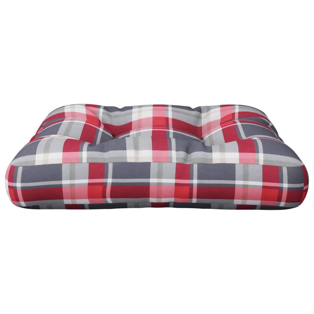 Vidaxx Palettenkissen 60x60x12 cm Stoff Rautenmuster rot