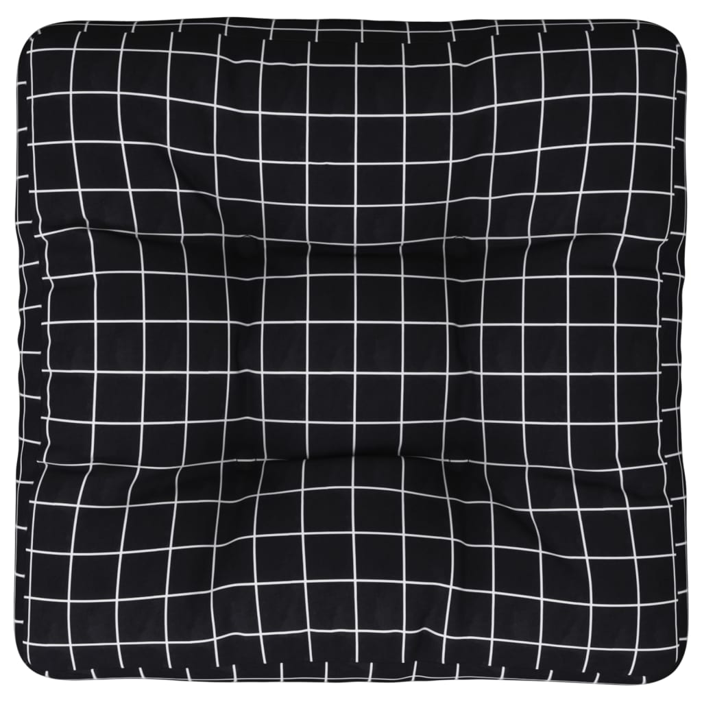 VidaXL Palettenkissen Rautenmuster 60x60x12 cm Stoff schwarz