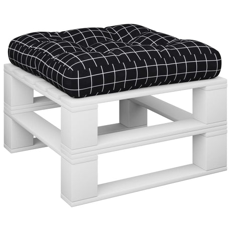VidaXL Palettenkissen Rautenmuster 60x60x12 cm Stoff schwarz