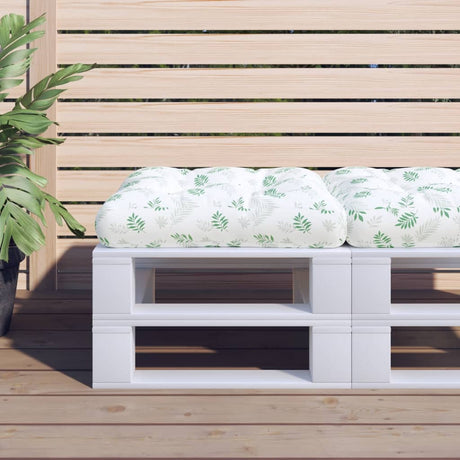 VidaXL Palettenkissen Blattmuster 60x60x12 cm Stoff