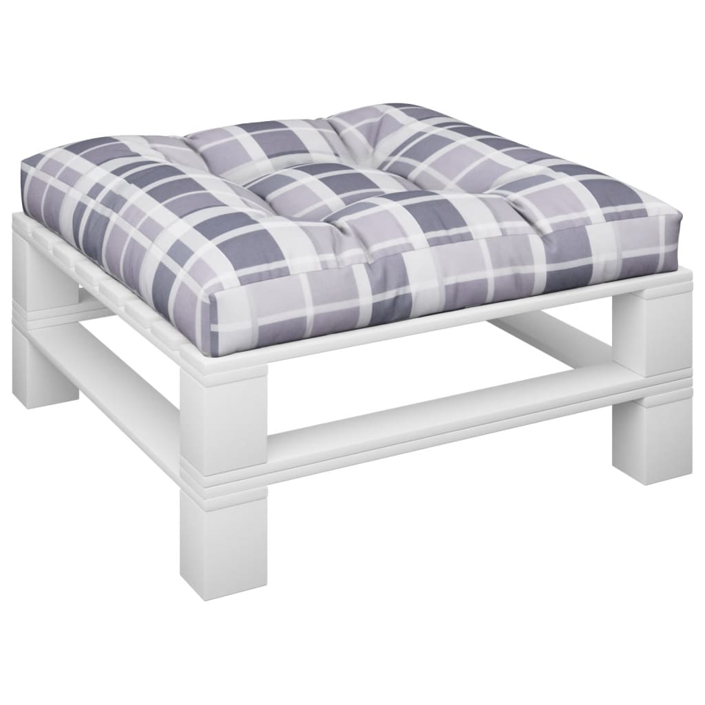 VidaXL Palettenkissen 70x70x12 cm Stoff Rautenmuster grau