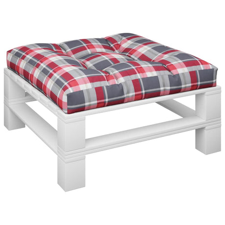 Vidaxx Palettenkissen 80x80x12 cm Stoff Rautenmuster rot