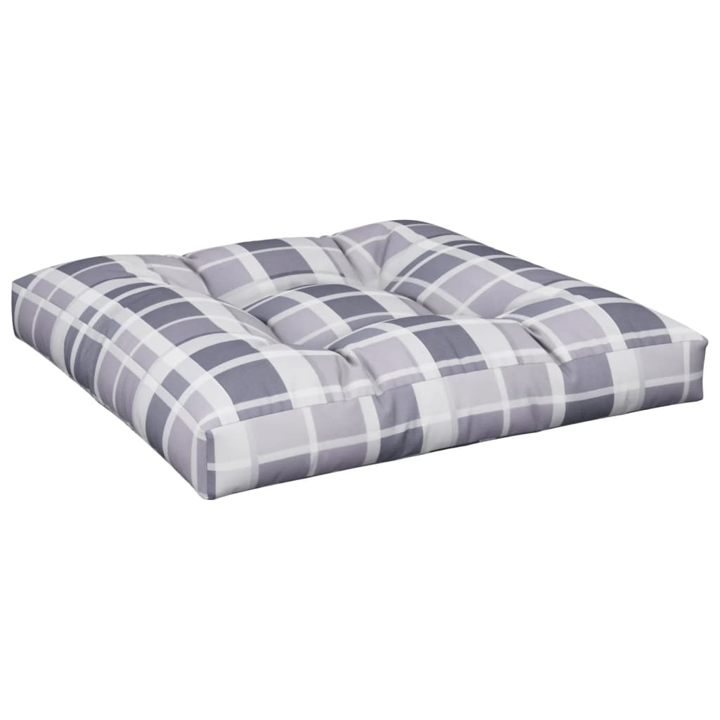 VidaXL Palettenkissen 80x80x12 cm Stoff Rautenmuster grau