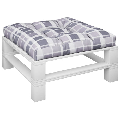 VidaXL Palettenkissen 80x80x12 cm Stoff Rautenmuster grau