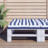 VidaXL Palettenkissen gestreift 80x80x12 cm Stoff Blau und Weiß