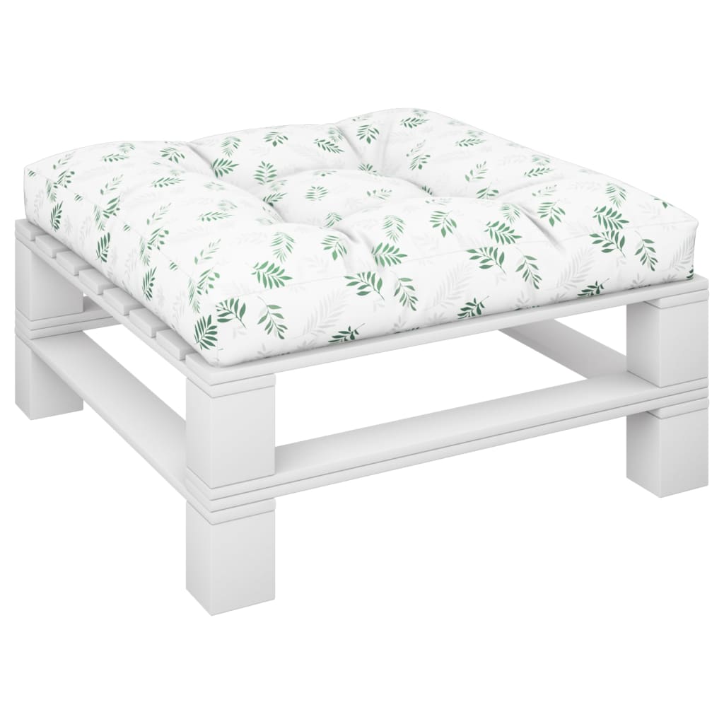 Vidaxl palletkussen bladpatroon 80x80x12 cm stof