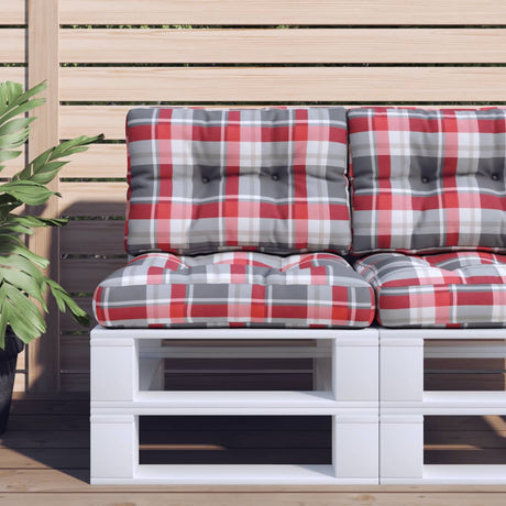Vidaxx Palettenkissen 50x40x12 cm Stoff Rautenmuster rot