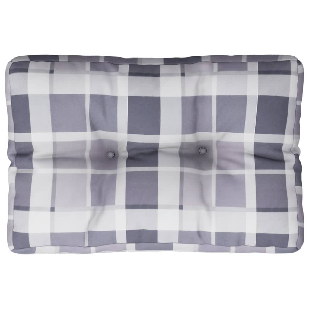 Vidaxx Palettenkissen 50x40x12 cm Stoff Rautenmuster grau