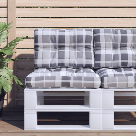 Vidaxx Palettenkissen 50x40x12 cm Stoff Rautenmuster grau