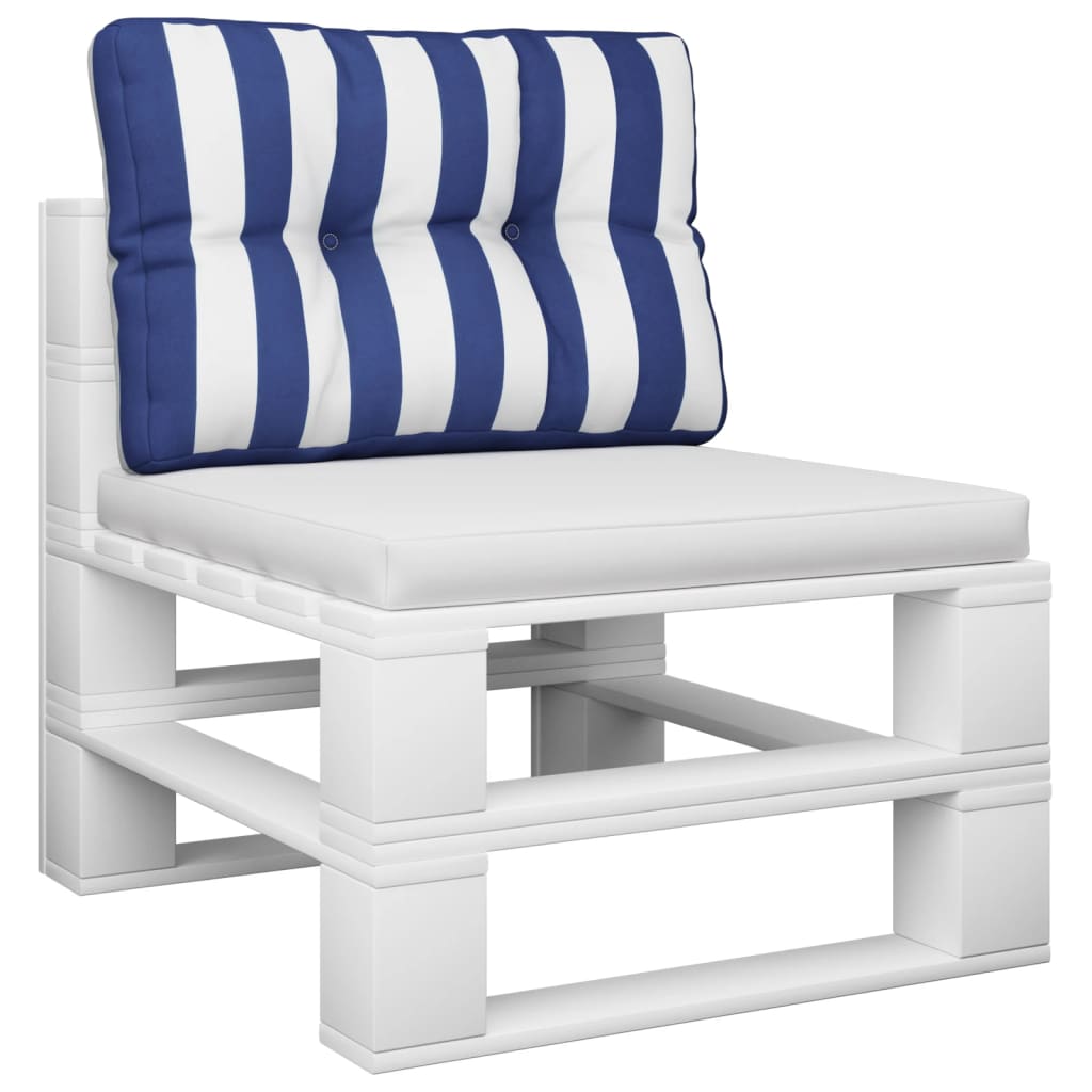 Vidaxl palletkussen gestreept 50x40x12 cm stof blauw en wit