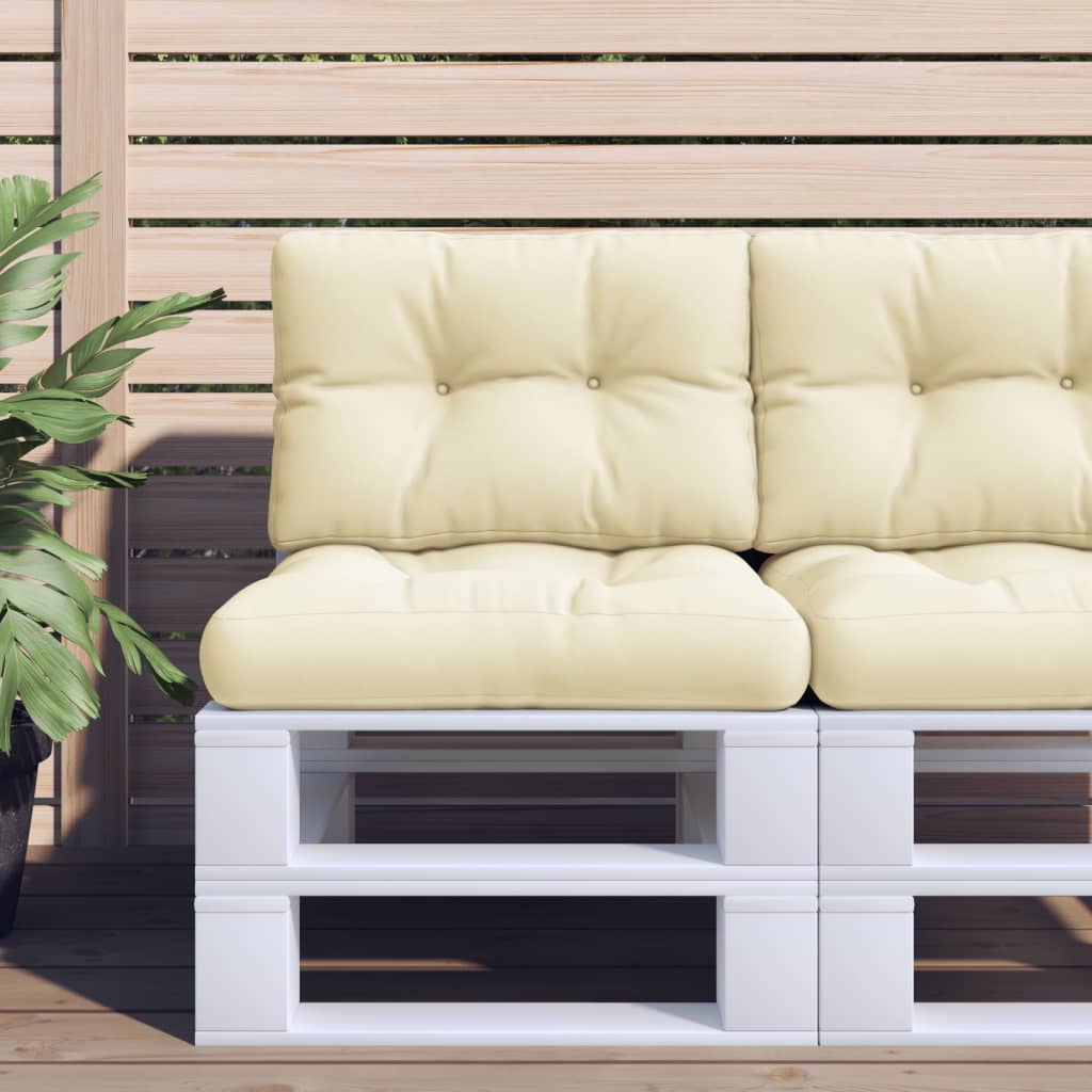 VidaXL Palettenkissen 60x40x12 cm Stoff cremefarben