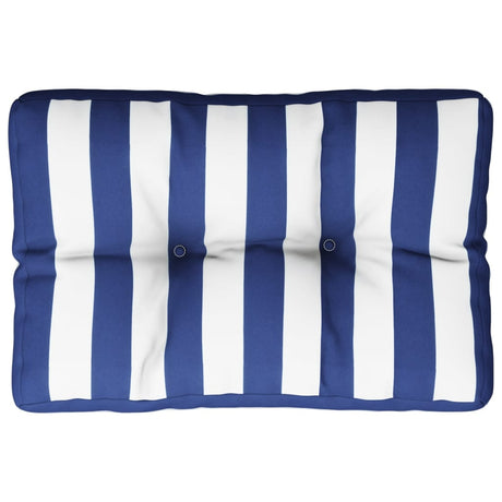 VidaXL Palettenkissen gestreift 60x40x12 cm Stoff blau und weiß
