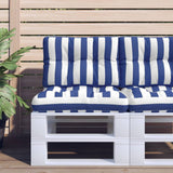 VidaXL Palettenkissen gestreift 60x40x12 cm Stoff blau und weiß