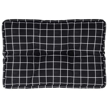 VidaXL Palettenkissen Rautenmuster 60x40x12 cm Stoff schwarz