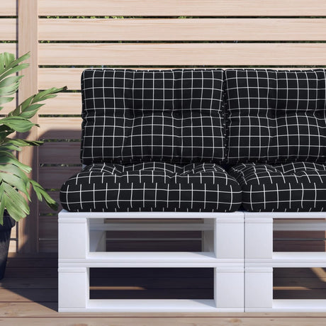 VidaXL Palettenkissen Rautenmuster 60x40x12 cm Stoff schwarz