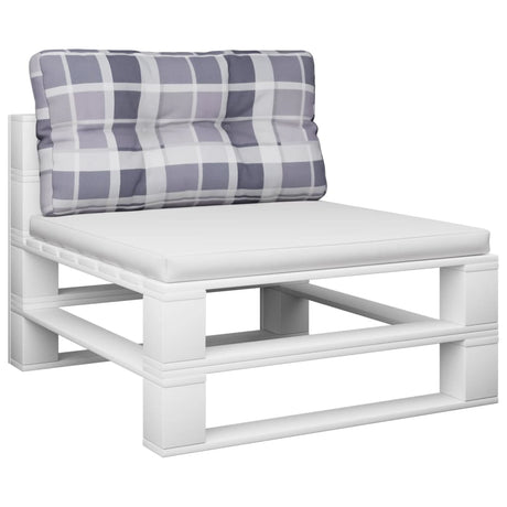 VidaXL Palettenkissen 70x40x12 cm Stoff Rautenmuster grau