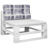 Vidaxl palletkussen ruitpatroon 80x40x12 cm stof ruitpatroon grijs