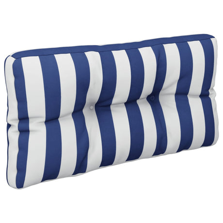 Vidaxl palletkussen gestreept 80x40x12 cm stof blauw en wit
