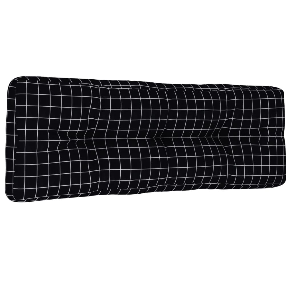 VidaXL Palettenbankauflage 120x40x12 cm Stoff Rautenmuster Schwarz