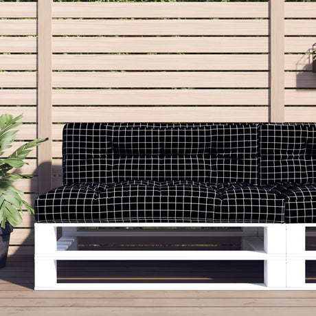 VidaXL Palettenbankauflage 120x40x12 cm Stoff Rautenmuster Schwarz