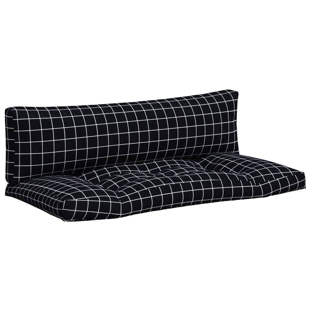 VidaXL Palettenkissen 2 Stk. Rautenmuster Oxford-Stoff Schwarz