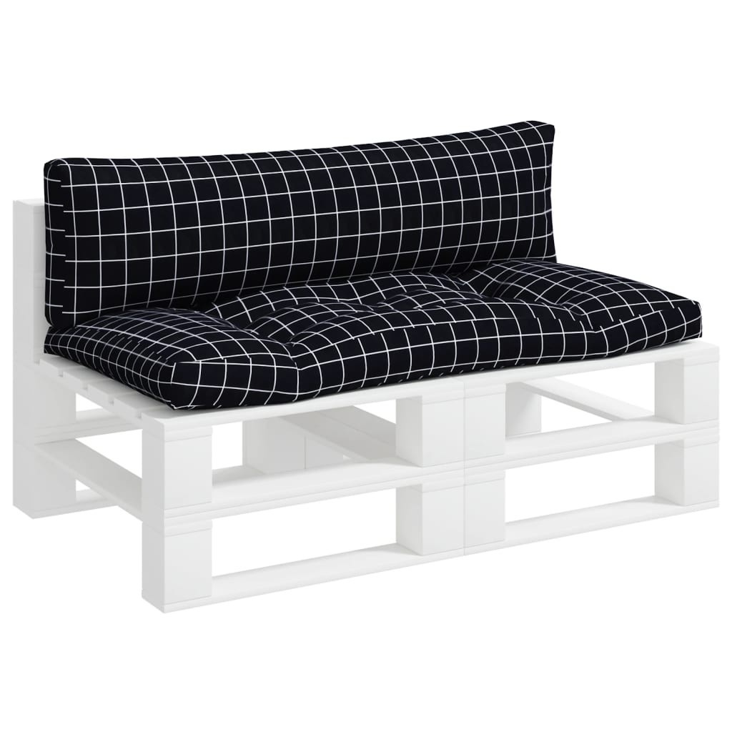 VidaXL Palettenkissen 2 Stk. Rautenmuster Oxford-Stoff Schwarz