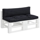 VidaXL Palettenkissen 2 Stk. Rautenmuster Oxford-Stoff Schwarz