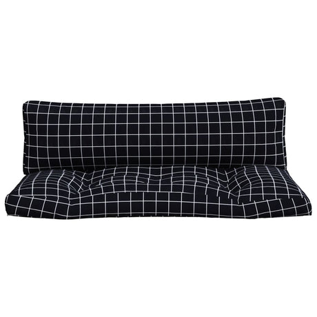 VidaXL Palettenkissen 2 Stk. Rautenmuster Oxford-Stoff Schwarz