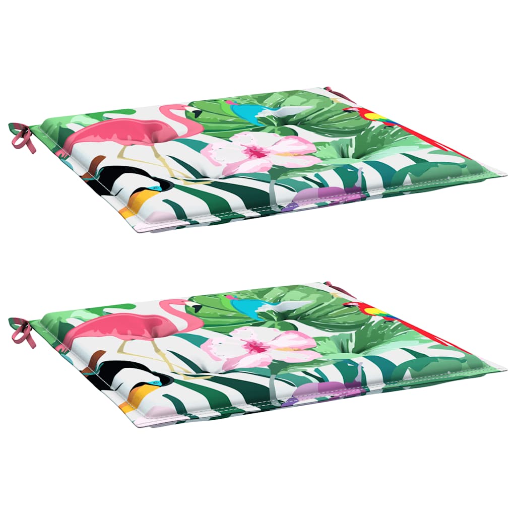 VidaXL Gartenstuhlkissen 2 Stück 40x40x4 cm Stoff mehrfarbig