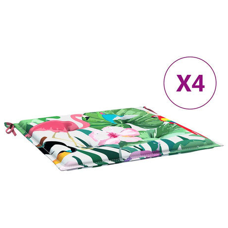 VidaXL Gartenstuhlkissen 4 Stück 40x40x4 cm Stoff mehrfarbig