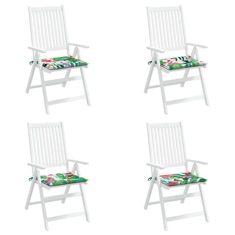 VidaXL Gartenstuhlkissen 4 Stück 40x40x4 cm Stoff mehrfarbig