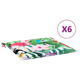 VidaXL Gartenstuhlkissen 6 Stück 40x40x4 cm Stoff mehrfarbig