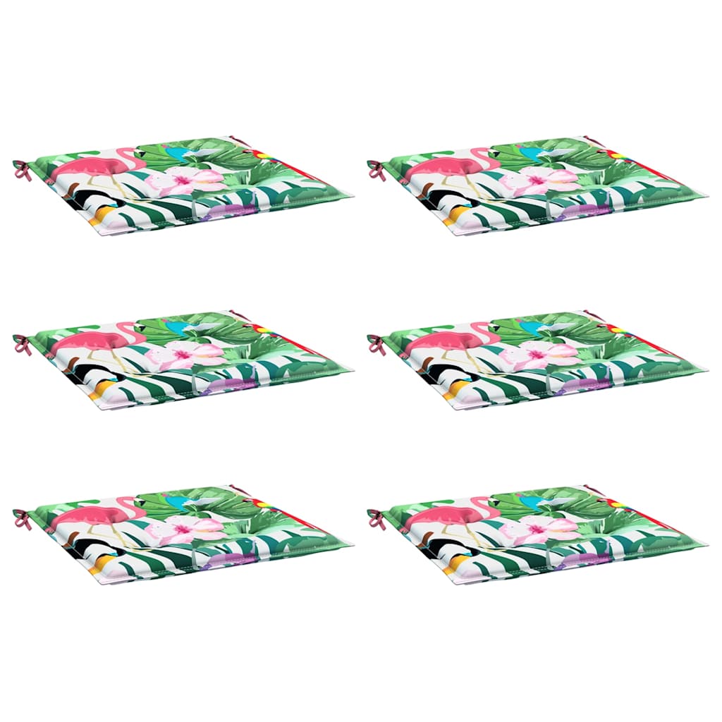 VidaXL Gartenstuhlkissen 6 Stück 40x40x4 cm Stoff mehrfarbig