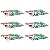 VidaXL Gartenstuhlkissen 6 Stück 40x40x4 cm Stoff mehrfarbig