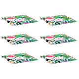 VidaXL Gartenstuhlkissen 6 Stück 40x40x4 cm Stoff mehrfarbig
