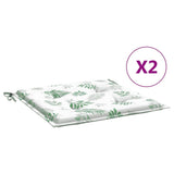 VidaXL Stuhlkissen 2 Stück Blattmuster 40x40x3 cm Stoff