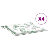 Vidaxl stoelkussens 4 st bladpatroon 40x40x3 cm stof
