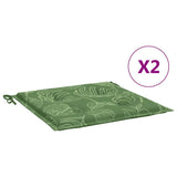 Vidaxx Stuhlkissen 2 Stück Blattmuster 40x40x4 cm Stoff