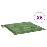 VidaXL Stuhlkissen 6 Stück Blattmuster 40x40x4 cm Stoff