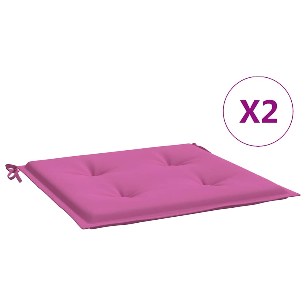 VidaXL Gartenstuhlkissen 2 Stück 40x40x4 cm Stoff rosa