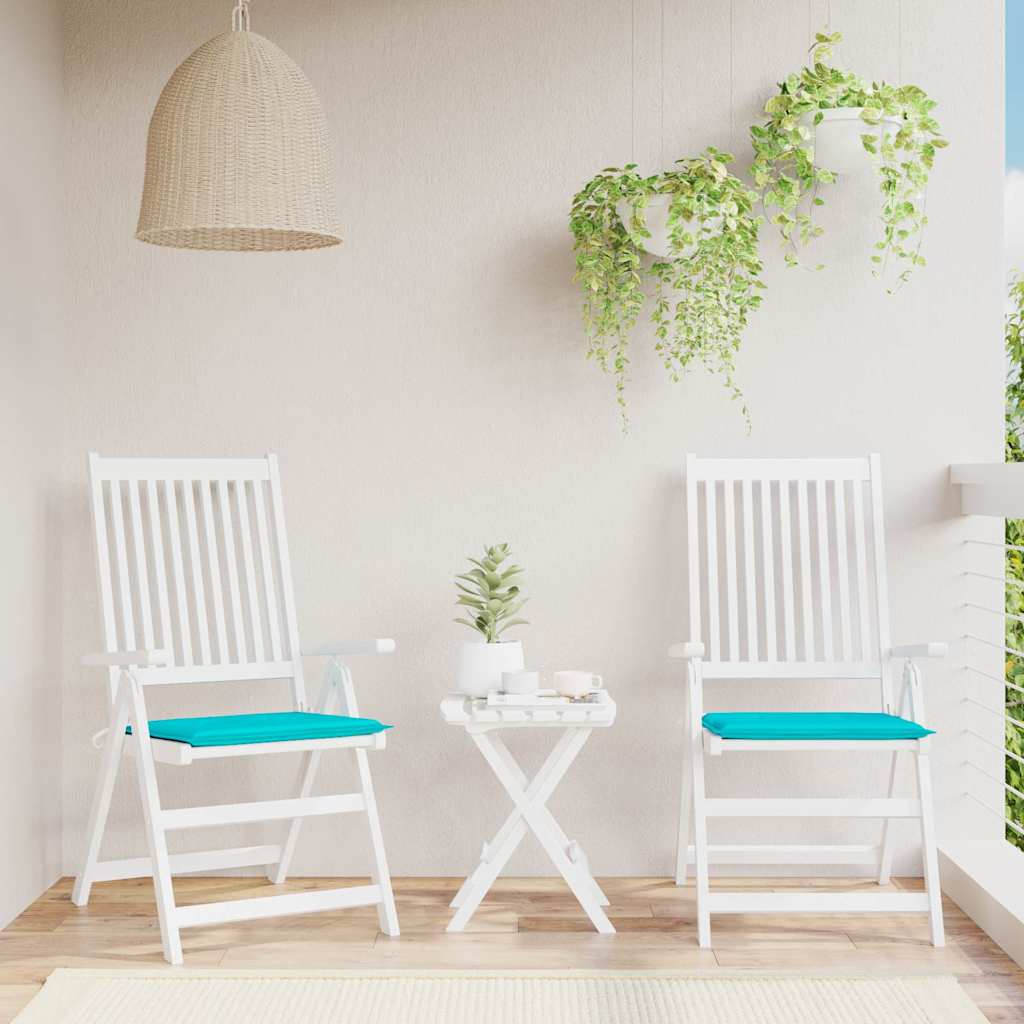 VidaXL Gartenstuhlkissen 2 Stück 40x40x4 cm Stoff Türkis