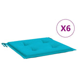 VidaXL Gartenstuhlkissen 6 Stück 40x40x4 cm Stoff Türkis
