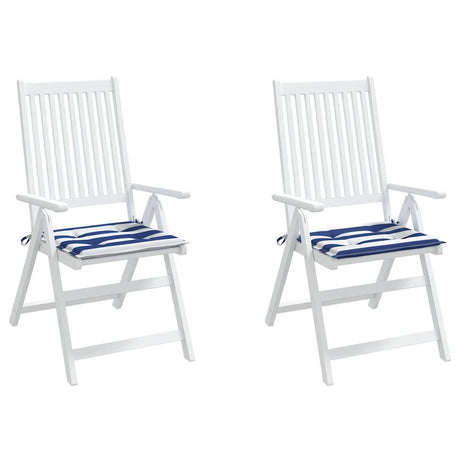 Vidaxx Gartenstuhlkissen 2 Stück gestreift 50x50x4 cm Stoff weiß und blau