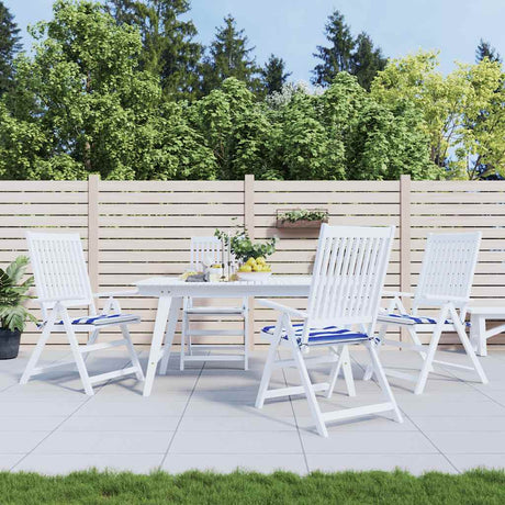 VidaXL Gartenstuhlkissen 4 Stück gestreift 50x50x4 cm Stoff weiß und blau