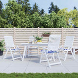 VidaXL Gartenstuhlkissen 4 Stück gestreift 50x50x4 cm Stoff weiß und blau