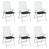 VidaXL Gartenstuhlkissen 6 Stück Rautenmuster 50x50x3 cm Stoff schwarz