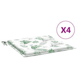 VidaXL Gartenstuhlkissen 4 Stück Blattmuster 50x50x3 cm Stoff