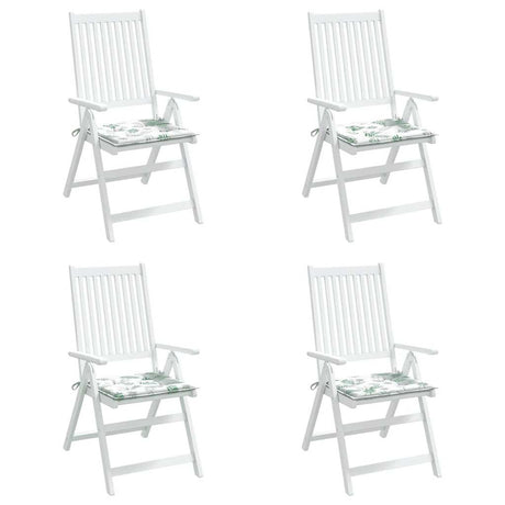 VidaXL Gartenstuhlkissen 4 Stück Blattmuster 50x50x3 cm Stoff