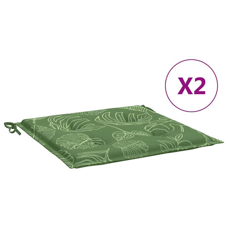 VidaXL Stuhlkissen 2 Stück Blattmuster 50x50x4 cm Stoff